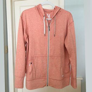 Vuori Halo Performance Zip-Front Hoodie, Heathered Orange Size L